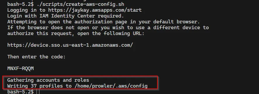 aws config created