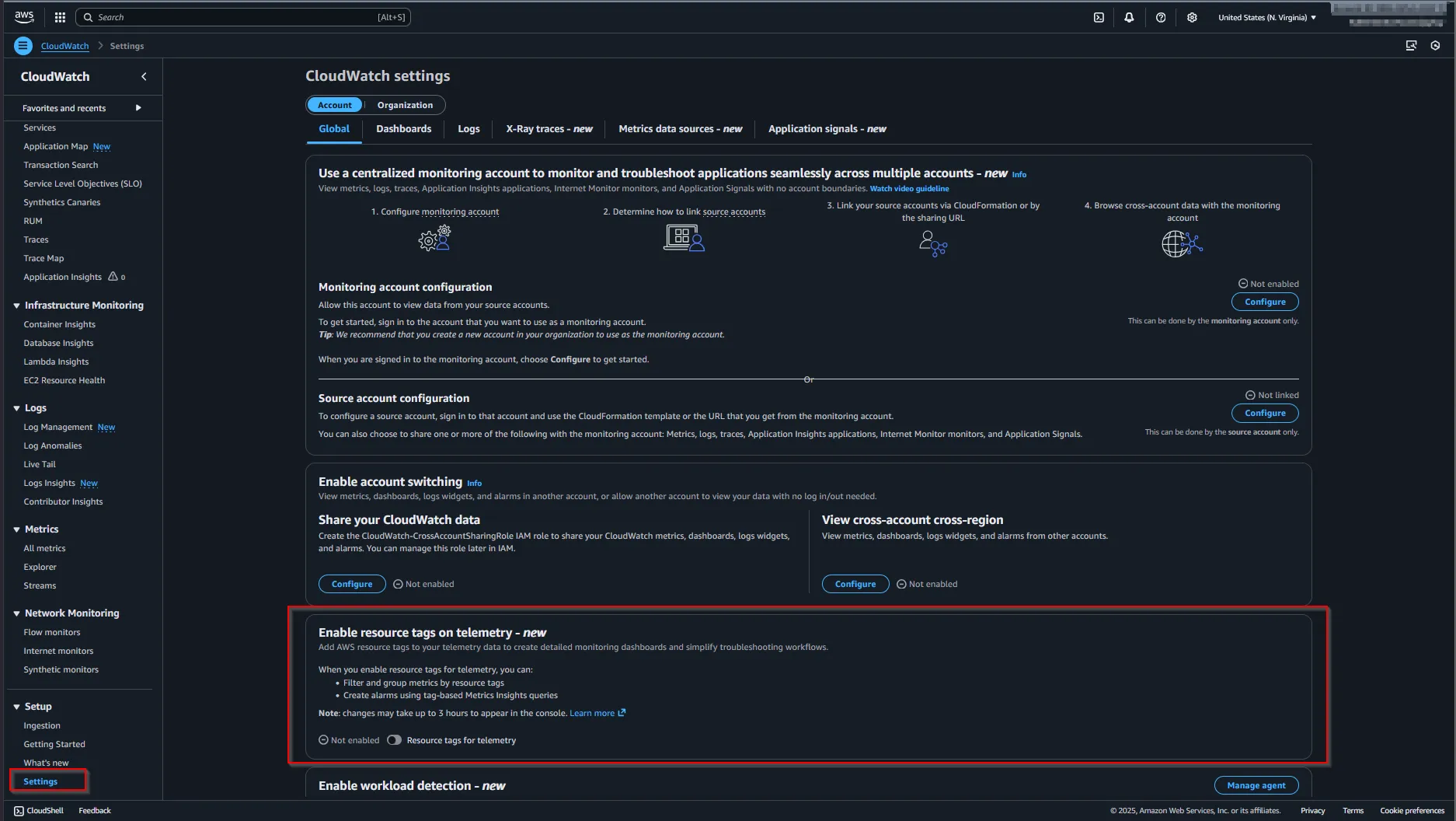 cloudwatch settings tags