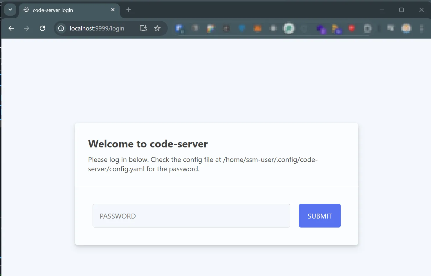 code server login