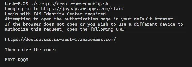 create aws config