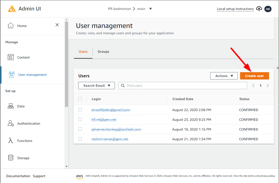 user management create user