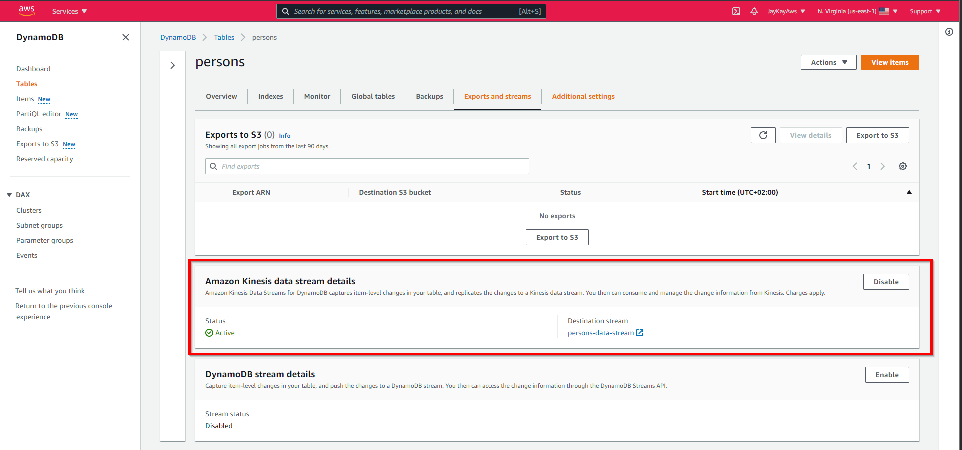 kinesis data stream ddb