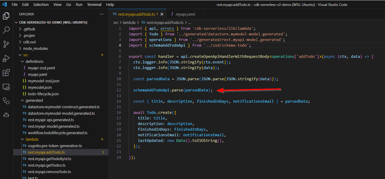 add Todo zod parsing