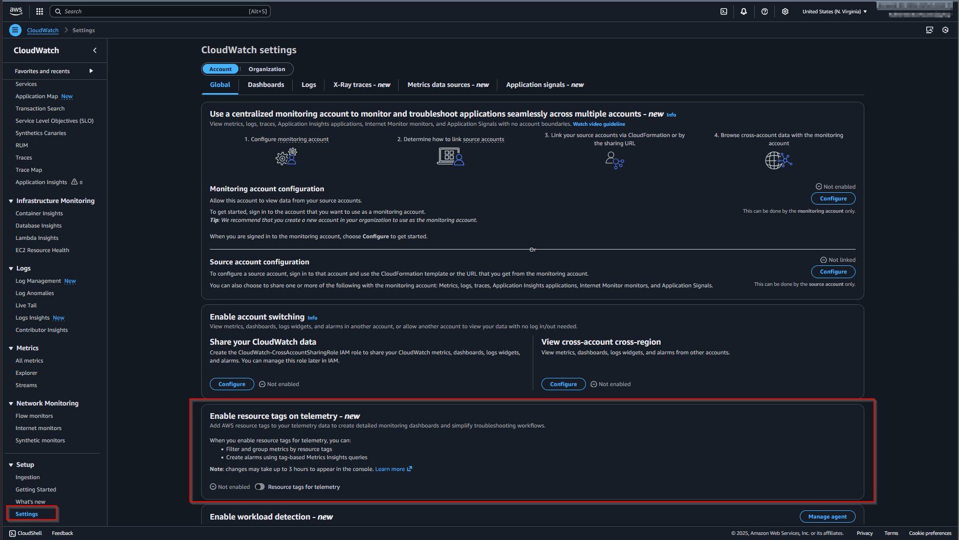 cloudwatch settings tags