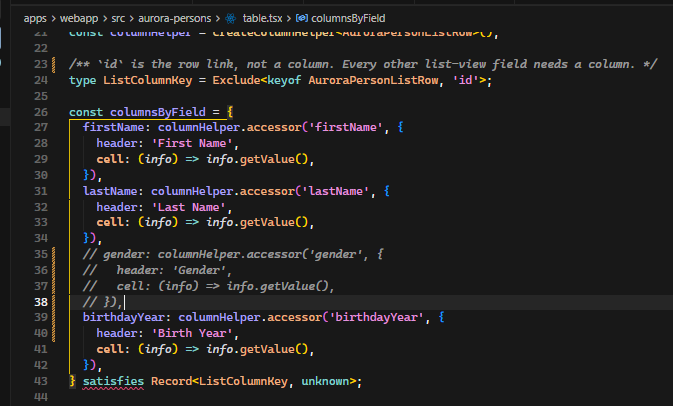 remove the gender column
